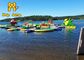 Коммерчески аквапарк Inflatables 7 крупного плана фитнеса в 1 сшитом тройном